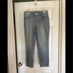 Chicos Platinum Striped Jeans